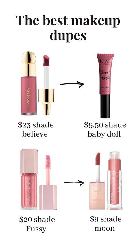 Affordable makeup dupes Rosa Make-up, Soft Make-up, Cleaning Hacks Tips And Tricks, Makeup Contouring, Makeup Order, Makeup Tip, Girl Routine, Makeup Help, The Best Makeup