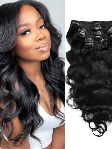 Body Wave Brazilian Clip in Hair Extensions Human Hair 8Pcs Remy Hair Extensions Clip ins for Black Women with 18Clips 120g (14inch, Natural Black) Clip Ins For Black Women, Hair Extensions Clip, Remy Hair Extensions, Clip In Hair, Clip In Hair Extensions, Remy Hair, Body Wave, Human Hair Extensions, Clip Ins