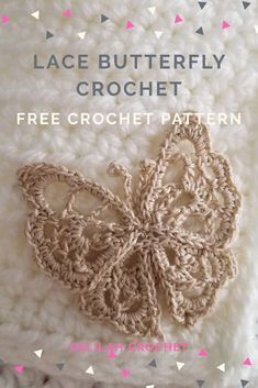 Crocheted Butterfly, Crochet Butterfly Free Pattern, Butterfly Crochet, Crochet Applique Patterns Free, Crochet Butterfly Pattern, Lace Butterfly, Boot Cuff, Mode Crochet, Crochet Butterfly