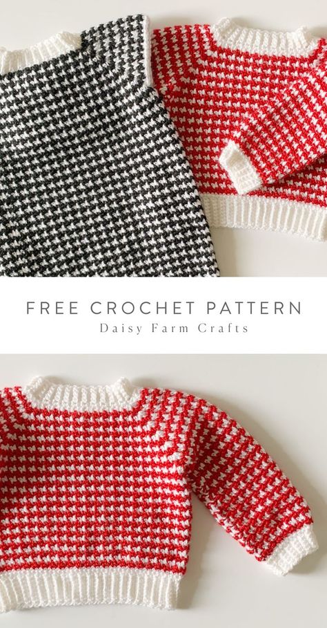 Crochet Baby Sweater Patterns Free, Crochet Toddler Sweater Free, Crochet Like Knitting Pattern, Infant Crochet Sweater Pattern Free, Crochet Toddler Sweater Free Pattern, Baby Sweater Patterns Crochet, Toddler Crochet Sweater Pattern Free, Houndstooth Crochet Pattern Free, Crochet Houndstooth Pattern