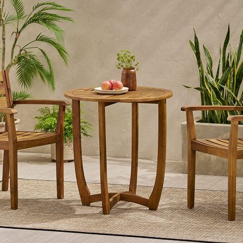 Outdoor Patio - Accent Round Table, Teak Finish Brown Prime Shipping - Great Price! Outdoor Brunch, Wood Accent Table, Accent Side Table, Christopher Knight Home, Bistro Table, Garden Patio Furniture, Outdoor Tables, Wood Accents, Round Table