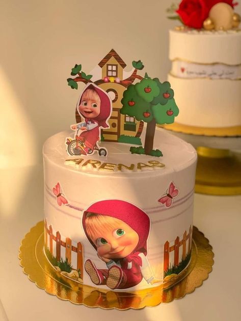 Masha Theme Cake, Masha Cake Birthday, Masha And The Bear Cake, Masha Cake, Masha Bear, Food Coloring Mixing Chart, Birthday Cake Clip Art, Chocolate Cake Recipe Moist, Bear Cake Topper