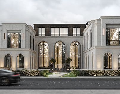 Neoclassical Exterior, Neo Classic Villa, Classic Villa Exterior, New Classic Villa, Neoclassical Villa, Classic Villa Design, Classic Exterior Design, Classical Villa, White Villa