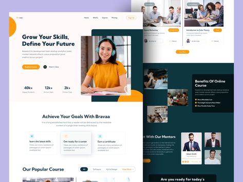 E-Learning Landing Page by kamal Hasan on Dribbble E Learning Website Design, Kamal Hasan, Course Landing Page, Learning Website Design, Website Design Layout, Responsive Web, Website Layout, E Learning, Landing Page Design