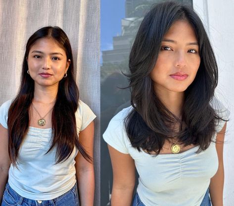 Asian Mid Length Hair, Medium Length Haircut With Side Part, Medium Length Haircut Asian, Mid Length Haircuts, Hairstyles With Layers, Haircuts For Medium Length Hair, Brown Hair Looks, Mid Length Hair With Layers, Medium Length Hair With Layers