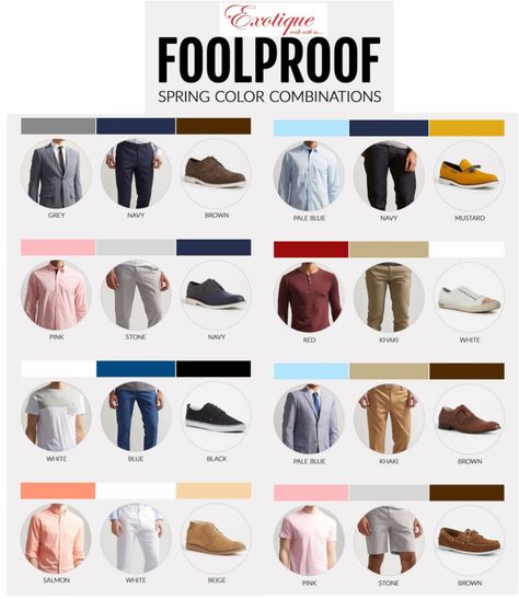 Men Cloth Color Combination, Best Colour Combinations Clothes For Men, Mens Formal Wear Colour Combination, Shirt Pant Combination Men Color Combos, Suit Tips Men Style Guides, Spring Business Casual Outfits, Business Casual Attire For Men, Mens Business Casual Outfits, Minimalist Fashion Men