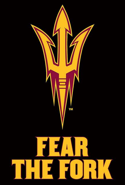 Fear the Fork ... by rscottjones (via Flickr) Sun Devils, Some Nights, University Logo, College Logo, Arizona State University, Arizona State, College Sports, Cleveland Cavaliers Logo, I School