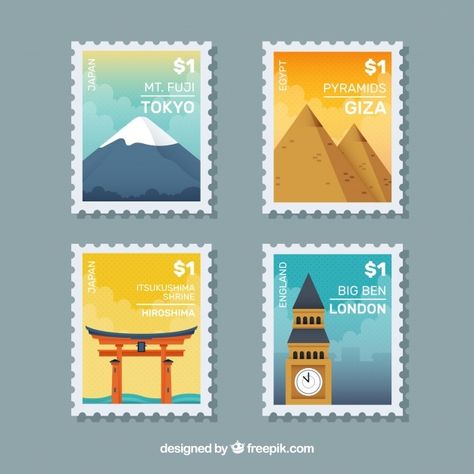 Great set of city stamps in flat design | Free Vector #Freepik #freevector #label #travel #design #city Printable Place Cards Templates, Stamps Design, Printable Place Cards, Design City, Postage Stamp Design, طابع بريدي, Travel Stamp, Postcard Design, Postal Stamps