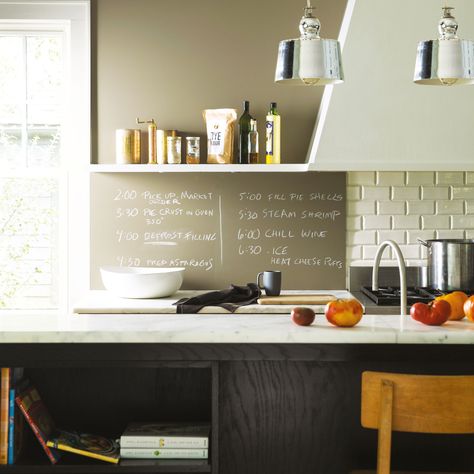 Painting Ideas Kitchen, Kitchen Wall Paint Ideas, Paint Ideas Kitchen, Chalkboard Paint Kitchen, Kitchen Wall Paint, Small Kitchen Wall, Grey Kitchen Inspiration, Kitchen Paint Ideas, Room Paint Ideas