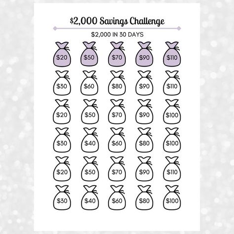 money savings challenge
2,000 savings jar
savings tracker
30 day challenge
save 2,000 in 30 days
30 days savings tracker 2000 In 30 Days, Save 2000, Saving Coins, Budget Challenge, Budget Goals, Money Saving Methods, Money Saving Techniques, Money Makeover, Money Savings