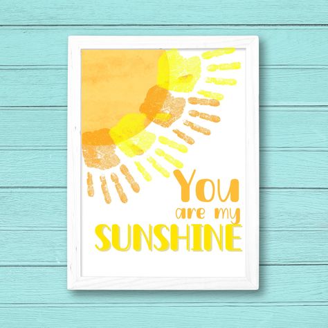 Spring Sunshine Handprint Art - Kids Craft - Daycare, Preschool Activity - You are My Sunshine - 8.5"x11" - Printable Instant Download PDF by LittleDoodlePrintsCo on Etsy Yellow Handprint Craft, Handprint Sun, Handprint Art Kids, Art Soleil, Footprint Art, Handprint Craft, Daycare Activities, Little Doodles, Diy Activities