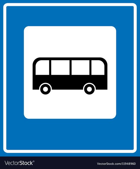 Bus Stop Sign, Road Vector, White Symbol, Stop Sign, Traffic Signs, Road Sign, Public Places, Bus Station, Road Signs