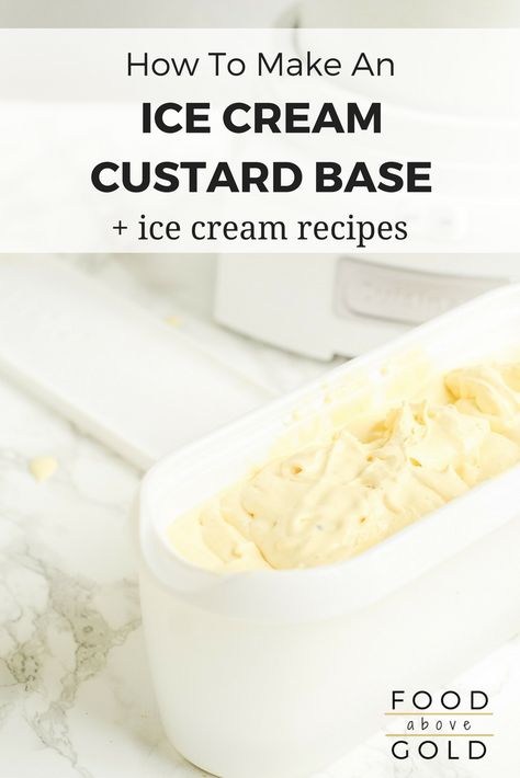 Ice Cream Custard Base, Homemade Custard Ice Cream, Frozen Custard Recipes, Custard Ice Cream Recipe, Ice Cream Custard, Ice Cream Recipes Machine, Custard Ice Cream, Old Fashioned Ice Cream, Homemade Custard