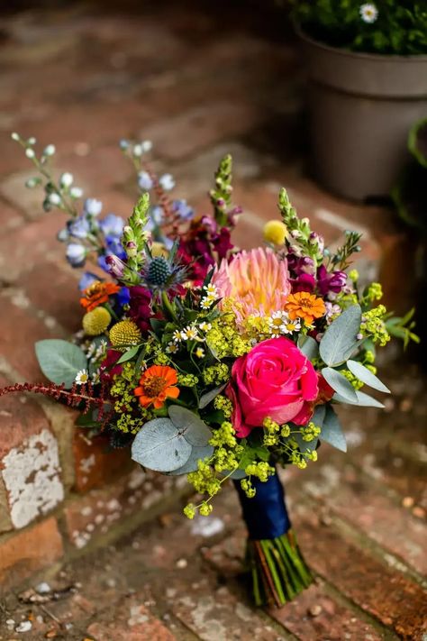 Bouquet Flowers Bride Bridal Ponk Rose Dahlia Colourful Eucalyptus Travel Theme Wedding Livvy Hukins Photography #weddingbouquet #weddingflowers #wedding June Wildflower Wedding, Bright Wedding Bouquet, Wildflower Bridal Bouquets, Wildflower Wedding Theme, Colorful Bridal Bouquet, Small Wedding Bouquets, Wedding Bouquet Ideas, Bridal Bouquet Summer, Wildflower Wedding Bouquet