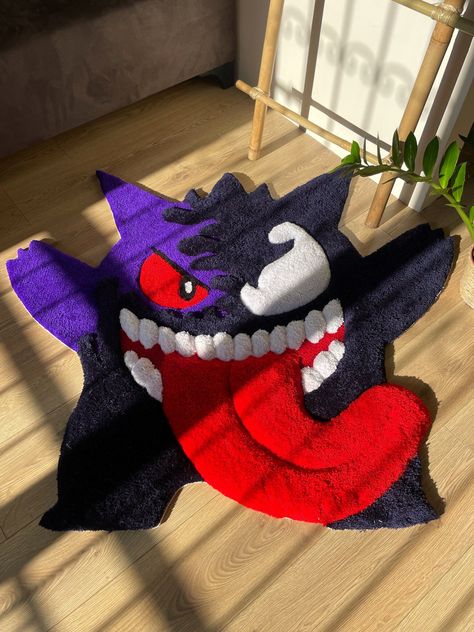 Gengar 3d fluffy handmade tufted rug 🕷😈 The size of the rug on photos is 110x120 cm / 43x47 inch Size of rug in variations is calculated by biggest side. Text me for commissioned order if you have questions 🙏 Plush Room Decor, Fluffy Living Room, Carpet Fluffy, Hypebeast Room, Graphic Rug, Funky Rugs, Dream Apartment Decor, Future Apartment Decor, Rug Ideas