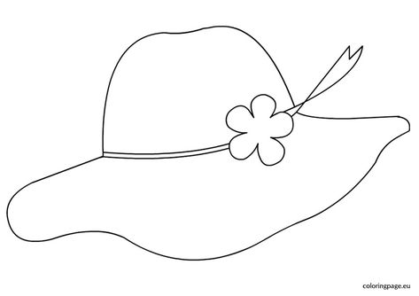 Sun Hat Coloring Page Sunhat Drawing, Bucket Hat Template Free, Hat Pics, Summer Hat Drawing, Hat Coloring Page, Summer Sun Hat Upf 50+ For Summer Activities, Hat Drawing, Sun Hat, Sun Coloring Pages Free Printable