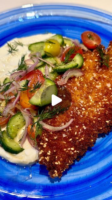 Alessandra Ciuffo on Instagram: "#AD Sesame Seed & Panko Crusted Wild Alaska Sole ‘cutlets’ with Citrus Greek Yogurt & Tomato Cucumber Salad ~ the perfect weeknight dinner!!! 🔥🔥

Alaska sole, also known as flounder, is one of my favorite types of seafood to cook, especially when I am looking for a quick weeknight dinner!! This fish has a delicate, mild flavor, perfect for poaching, sauteing or steaming. Just look for wild Alaska flounder fillets in the freezer case or seafood counter at grocery stores nationwide. For more tips on how to prepare and where to purchase Alaska sole visit https://www.alaskaseafood.org/cookwild/ @alaskaseafood #AskforAlaska #CookWild #Sole #Flounder ​

You can grab the full recipe on my substack (linked in bio), so make sure you are subscribed :) ​" Flounder Picatta, Almond Crusted Halibut, Lemon Butter Flounder, Lemon Pepper Flounder, Wild Alaskan Halibut Recipes, Flounder Fillet, Quick Weeknight Dinners, Cucumber Salad, Sesame Seeds