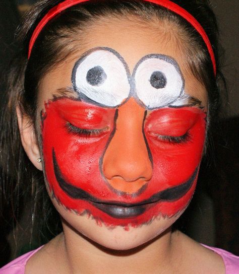 ELMO Elmo Make Up, Elmo Face Paint, Seaseme Street, Facepaint, Younique, Face Painting, Makeup Ideas, Face Paint, Halloween Face Makeup