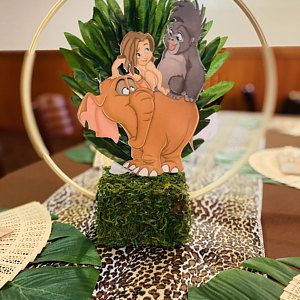 Tarzan Party Decorations, Tarzan Baby Shower Ideas, Tarzan Birthday Party Ideas, Tarzan Birthday Party, Tarzan Party, Tarzan Characters, Baby Tarzan, Jungle Theme Birthday Party, Jungle Theme Birthday