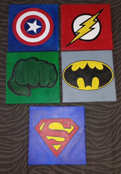 Drawing Ideas Smiley Face, Superhero Painting, Batman Painting, Batman Drawing, School Painting, Kids Painting, Boy Drawing, Kids Canvas, Easy Canvas Painting