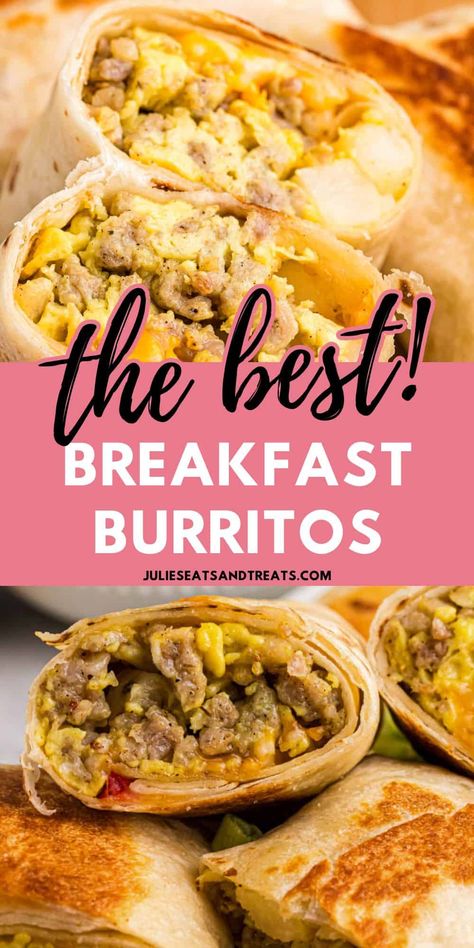 Turkey Breakfast Recipes, Sausage Potatoes And Peppers, Homemade Breakfast Burritos, Burritos Freezer, Baked Bbq Chicken Wings, Freezable Breakfast, Best Breakfast Burritos, Potato And Egg Breakfast, Breakfast Tacos Recipe