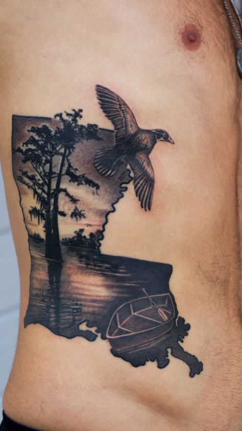 Louisiana Tattoo Ideas Men, Louisiana Tattoo Ideas, Rip Tattoos For Dad, Louisiana Tattoo, Wolf Tattoo Forearm, Tattoos For Dad Memorial, Tree Tattoo Arm, State Tattoos, Forearm Tattoo Quotes