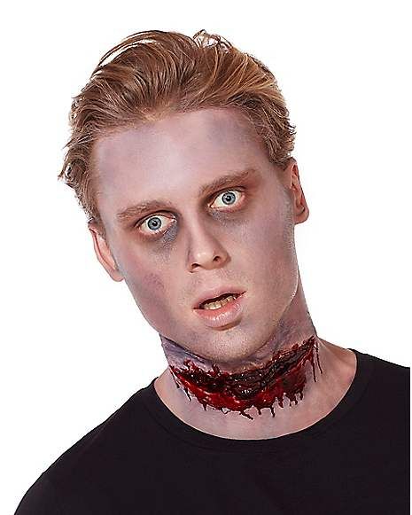 Slashed Neck Appliance Kit - Spirithalloween.com Halloween Coupons, Metal Claws, Halloween Spirit Store, Blending Makeup, Neck Injury, Halloween Store, Special Effects Makeup, White Face, Black Horse