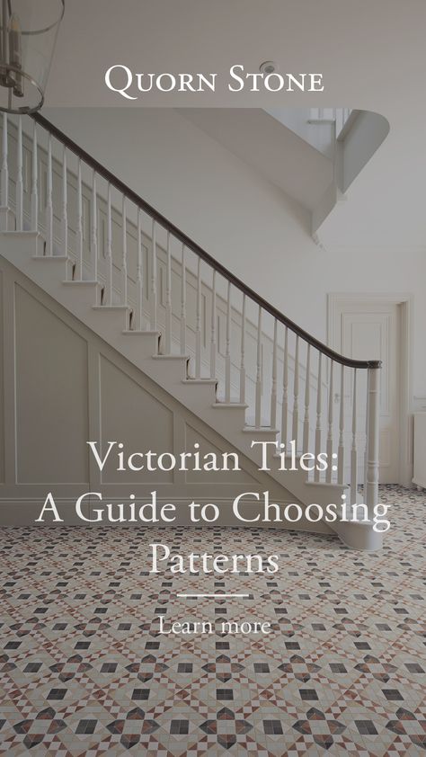 Victorian tiles, as the name suggests, originate from the Victorian era whereby patterned tiles were a popular flooring choice, gracing hallways and kitchens alike. Read our simple guide to choosing the different types of patterns and looks when it comes to Victorian tiles. #victoriantiles #hallwaytiles #patternedtiles Victorian Hall Floor Tiles, Victorian Floor Tile Patterns, Tiles Entryway Floor, Hallway Tiles Floor Modern, Hallway Tile Flooring Ideas, Victorian Bathroom Tile Ideas, Victorian Home Flooring, Victorian Entryway Tile, Victorian Style Floor Tiles