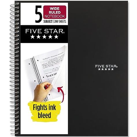 3 Subject Notebook, Star Notebook, Five Star Notebook, Ink Bleed, Review Notebook, School Kit, Ruled Paper, Ruled Notebook, College Hacks