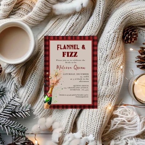 Flannel & fizz winter red & black bridal shower invitation | Zazzle Flannel And Fizz, Winter Red, Black Bridal, Bridal Shower Party, Bridal Shower Invitation, Bride To Be, Shower Party, Bridal Shower Invitations, Shower Invitation