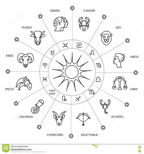 Illustration about Zodiacal circle with astrology signs. Vector design element isolated on background. Zodiac Signs.r. Illustration of aquarius, hipster, abstract - 78798580 12 Zodiac Signs Symbols, Astrology Symbols Zodiac Signs, Zodiac Signs Illustration Symbols, Zodiac Signs Design Symbols, Simple Zodiac Symbols, Zodiac Symbols Design, Zodiac Chart Tattoos, Tattoo Ideas Astrology Zodiac Signs, Zodiac Designs Art