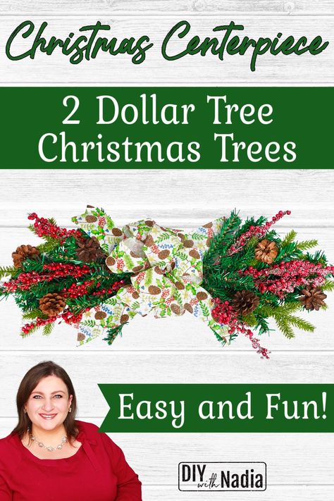 Dollar Tree Christmas Tree Centerpiece, Tree Centerpieces Diy, Dollar Tree Mini Christmas Tree Ideas, Dollar Tree Christmas Centerpieces Diy, Dollar Tree Christmas Tree Ideas, Christmas Arrangements Diy, Dollar Tree Christmas Trees, Christmas Centerpiece Diy, Christmas Diy's