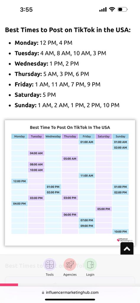 Best Time To Post On Tiktok, What To Post On Tiktok, Tiktok Slideshow, Tiktok Us, Best Time To Post, Social Media Calendar, Social Media Marketing Content, Social Media Growth, Marketing Content