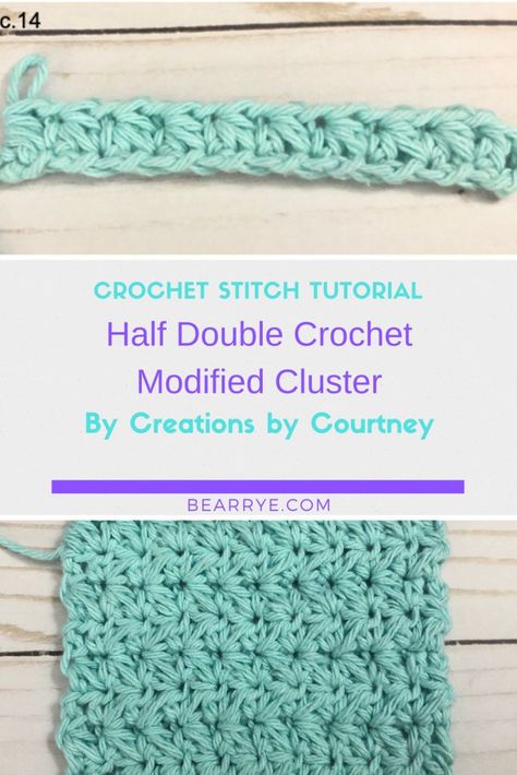 Creations by Courtney teaches the Half Double Crochet Cluster. This stitch is nice and thick so perfect for fall projects. It mimics a star stitch but with less loops. Half Double Crochet Variations, Practical Crochet, Crochet Cluster Stitch, Slipper Pattern, Crochet Slipper, Corner Crochet, Crochet Afghan Patterns Free, Crocheting Patterns, Crochet Stitches Guide