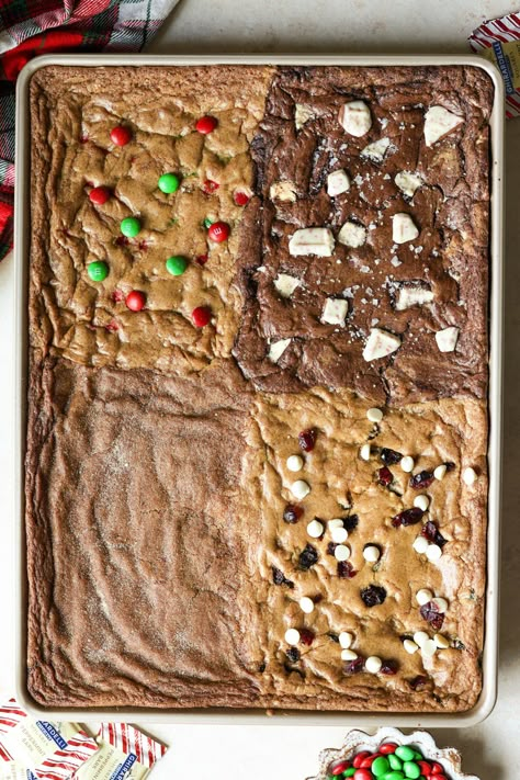 Sheet Pan Christmas Cookies 4 Desserts In One Pan, Sheet Pan Cookies For A Crowd, Christmas Cookies For A Crowd, Chewiest Cookies, Sheet Pan Cookies, Krolls Korner, Holiday Brownies, Pumpkin Pie Cookies, Cranberry Bliss Bars