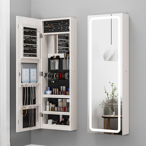 Cabinet Mirror Bedrooms, Mirror Case Bedroom, Dressing Cabinet With Mirror, Dressing Table On Wall, Bedroom Mirror With Storage, Cubords Ideas Bedroom With Mirror, Dressing Area In Bedroom Small Spaces, Small Dressing Table Ideas Space Saving, Mirror Almirah