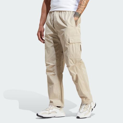 Beige Cargo Pants, Beige Cargo, Casual Bottoms, Adidas Originals Mens, Mens Lifestyle, Adidas Shop, Hit The Road, Cargo Joggers, Ripstop Fabric