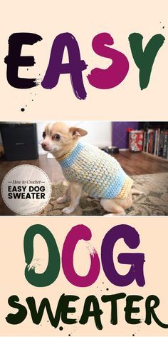 Small Dog Sweaters Crochet Free Pattern, How To Crochet A Dog Sweater, Small Dog Crochet Sweater Pattern Free, Dog Sweaters Crochet Free, Easy Crochet Dog Sweater Free Pattern, Crochet Dog Clothes Free Pattern, Crochet Dog Accessories, Doggie Sweaters, Crochet Dog Sweater Free Pattern