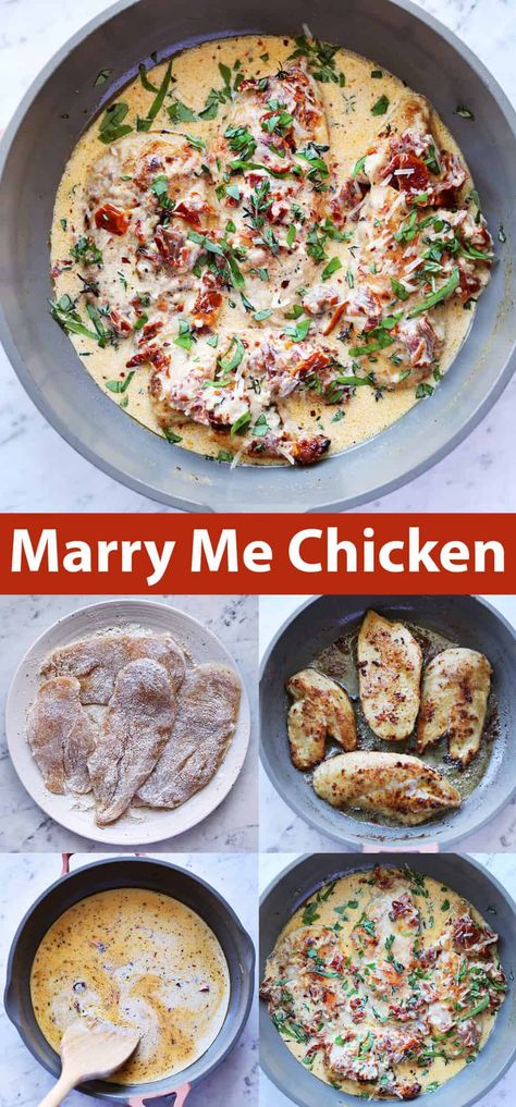 Marry Me Chicken - A Beautiful Mess Marry Me Salad, Lightly Breaded Chicken, Marry Me Chicken, Pan Fried Chicken, Simple Green Salad, Chicken Meals, Chicken Dish, A Beautiful Mess, Breaded Chicken