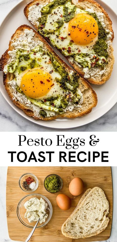 Recipe For Pesto, Gut Diet, Pesto Eggs, Healthy Breakfast Recipes Easy, Eggs Recipe, Best Breakfast Recipes, Pesto Sauce, Viral Tiktok, Toast Recipes