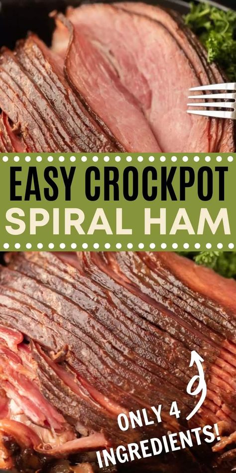 Ham Brunch Ideas, Ham In Crock Pot, Spiral Ham Crockpot, Crockpot Spiral Ham, Ham In Crockpot, Baked Spiral Ham, Cooking Spiral Ham, Ham Recipes Crockpot, Slow Cooker Ham Recipes