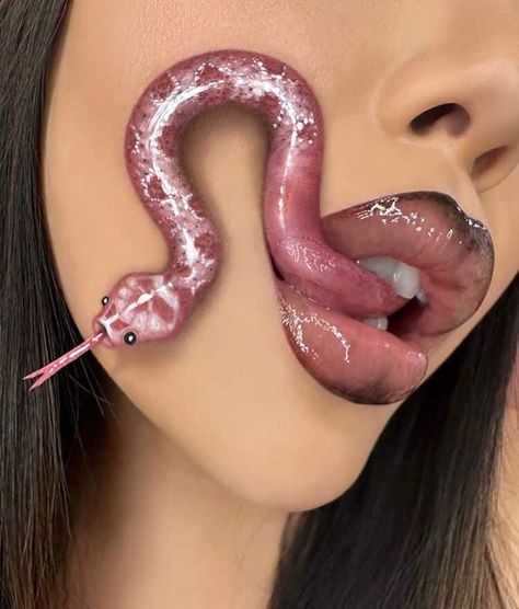 Makeup Art Face Inspiration, Halloween Makeup Ideas For Women, Halloween Lip Makeup, 3d Makeup, Funny Makeup, Beautiful Buns, Halloween Makeup Ideas, Face Paint Makeup, Makeup Humor