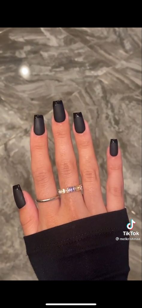 Black French Nails, Matte Black Nails, Nail Prices, Black Nail Art, Black French, French Tip Nails, Matte Nails, Black Nails, Nail Designer