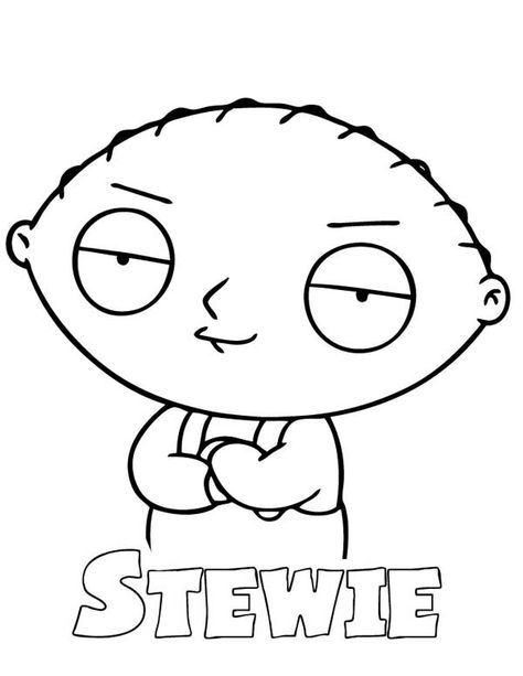 Awesome Stewie In Family Guy Coloring Page : Kids Play Color Guy Coloring Pages, Griffin Drawing, Family Guy Cartoon, Animation Drawing Sketches, Family Guy Stewie, Simpsons Drawings, Stewie Griffin, Cartoon Coloring Pages, Simple Cartoon