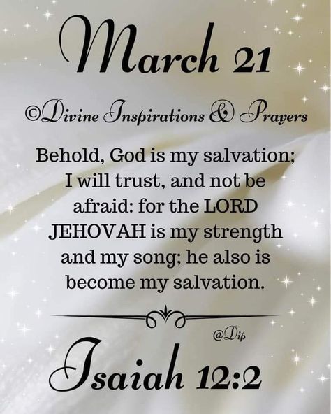 Isaiah 12 2, March Quotes, Tree Poem, 21st Quotes, Good Morning God Quotes, Year Quotes, Daily Word, Shop With Me, Morning Blessings