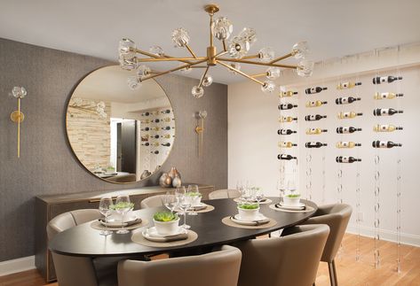 Dining Room with wine wall #diningroom #diningroomdesign Sire Design, Fall Interior Design, Wine Cellar Design, Cellar Design, Wine Wall, Wine Display, Wine Rack Wall, Design Rules, Diy Wine Rack