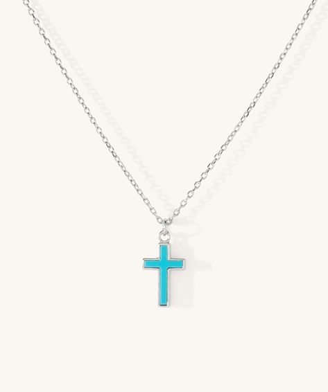 Turquoise cross pendant