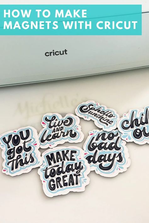 Cricut Joy Magnets, How To Make Magnets Diy, Cricut Projects For Parties, Cricut Magnet Ideas, Diy Name Magnets, Cricut Magnets How To Make, Make Magnets With Cricut, Magnet Sheets Ideas, Magnetic Sheets Crafts