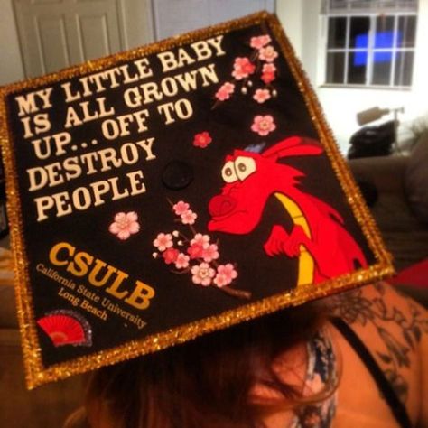 Disney Graduation Cap, Funny Graduation Caps, Creative Graduation Caps, Disney Graduation, College Grad Cap Ideas, High School Graduation Cap, College Graduation Cap Decoration, Grad Hat, Grad Cap Designs