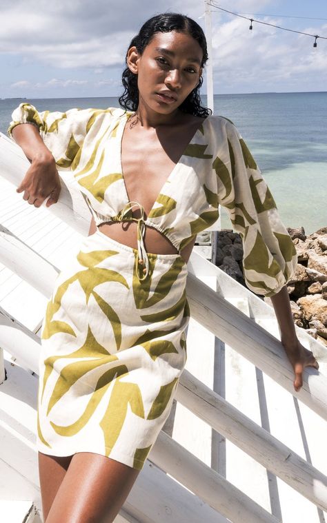 Ilana Cutout Linen Mini Dress By Cala De La Cruz | Moda Operandi Linen Trends 2023, Tropical Capsule Wardrobe 2022, Spring Summer 2023 Fashion Trends Dress, Style 2023 Womens Fashion Summer, Summer Dress 2023 Trend, Spring Summer 23 Fashion Trends, Fashion Trend Summer 2023, Summer 2023 Dress Trends, Spring Summer 2023 Print Trends